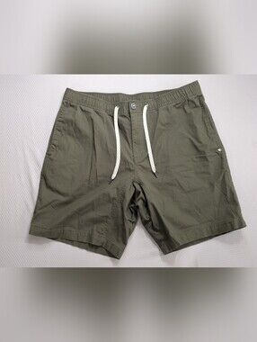 Vuori Ripstop Shorts Men's XL Green 8" Organic Cotton Stretch Drawstring V370